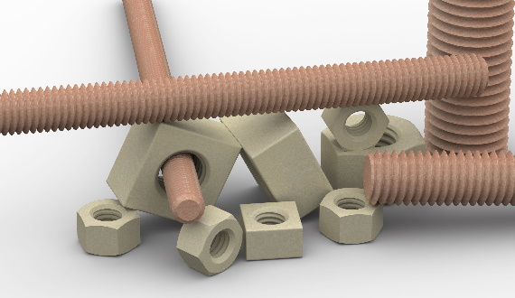 Threaded bars made of GFRP material